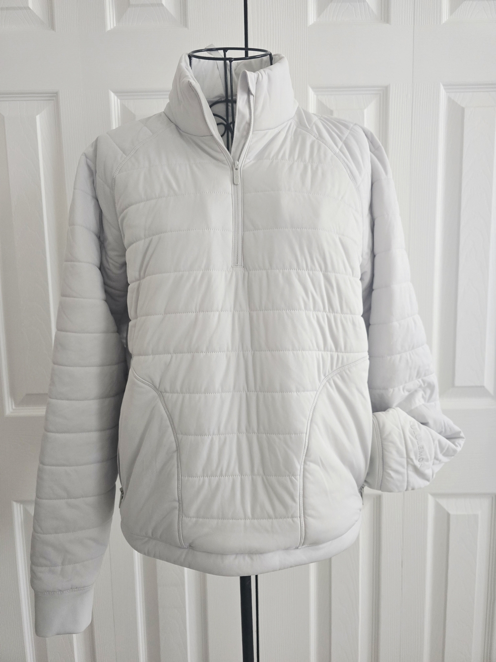 lululemon athletica Light Gray Quilted Half-Zip Puffer Pullover